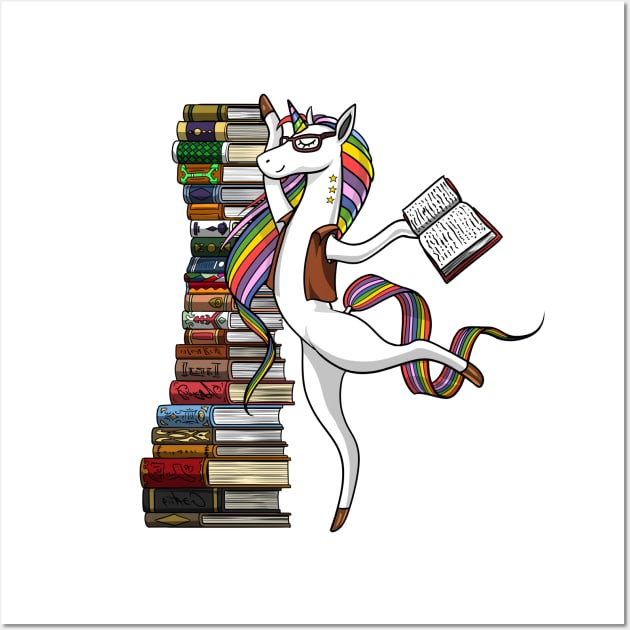 Unicorn Librarian Wall Art by underheaven